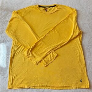 Polo Ralph Lauren Long Sleeve T-shirt Yellow Loungewear Mens XL Heritage Pony